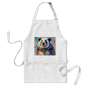 Colourful abstract panda animal art design standard apron