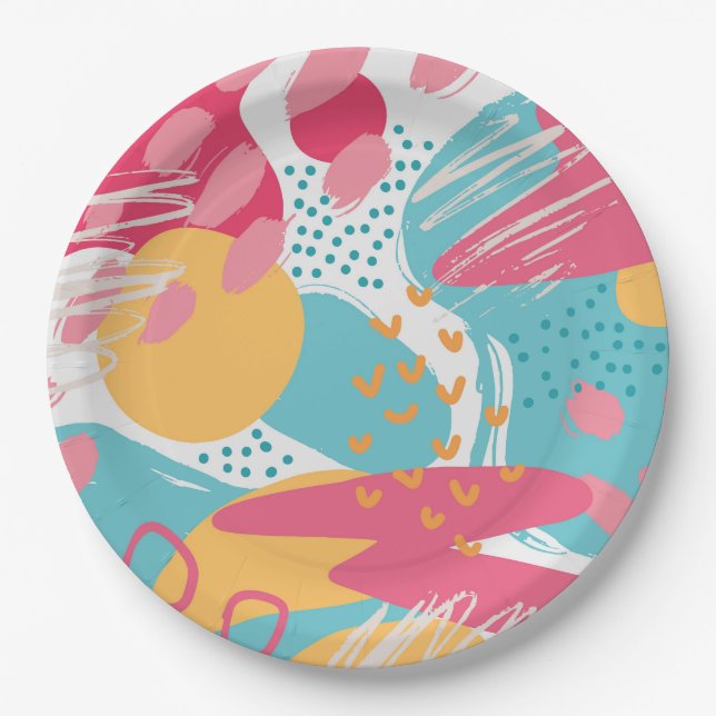 Colourful Abstract Paper Plate (Front)