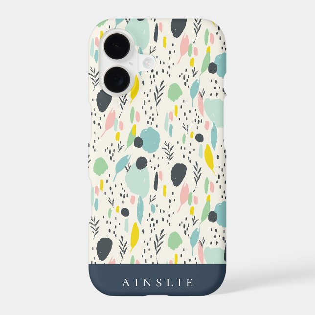 Colourful Abstract Pastel Foliage Pattern (Back)