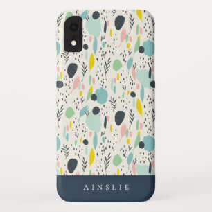 Colourful Abstract Pastel Foliage Pattern iPhone XR Case