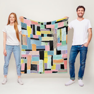 Colourful Abstract Patchwork Pattern (2) Fleece Blanket
