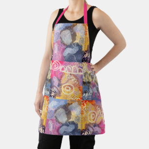 Colourful Abstract Patchwork Squares Pattern Apron