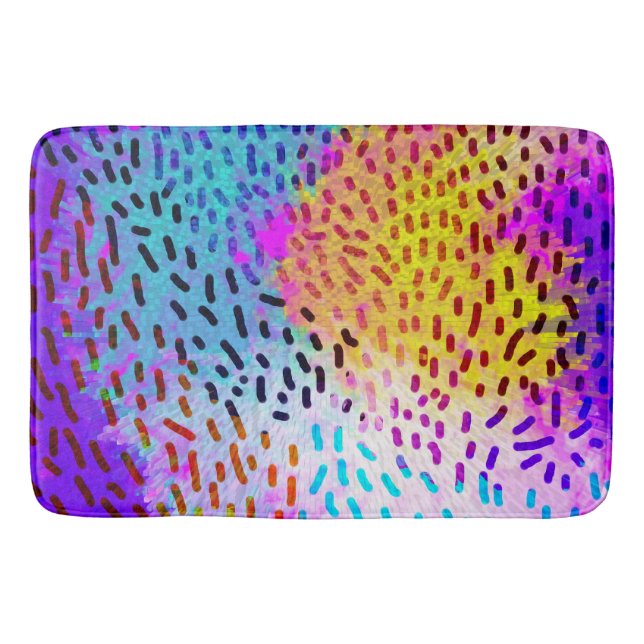 Colourful Abstract Pattern Bath Mat 🌈  (Front)