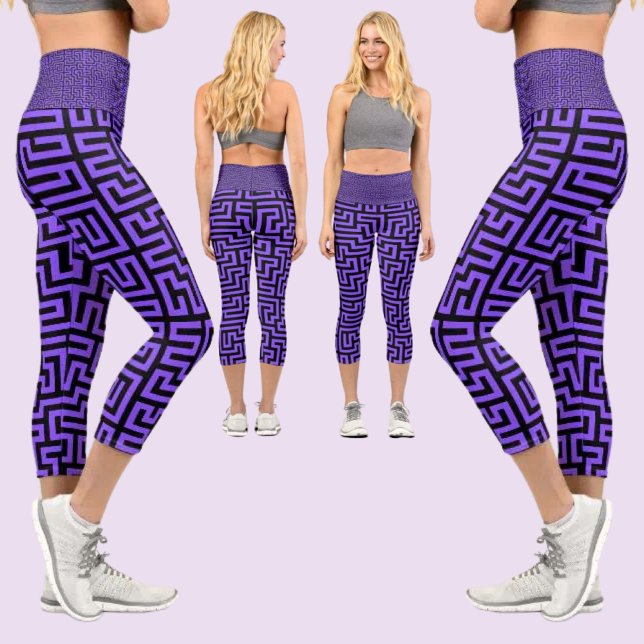 Colourful Abstract Pattern Capri Leggings (Creator Uploaded)
