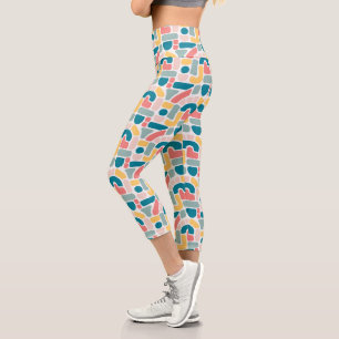 Colourful Abstract Pattern Capri Leggings