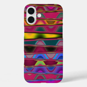 Colourful abstract pattern iPhone 16 plus case