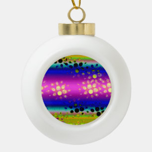 Colourful Abstract Pattern Ceramic Ball Christmas Ornament