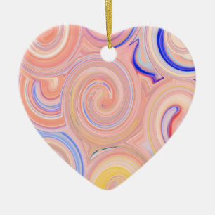 Colourful abstract pattern ceramic ornament