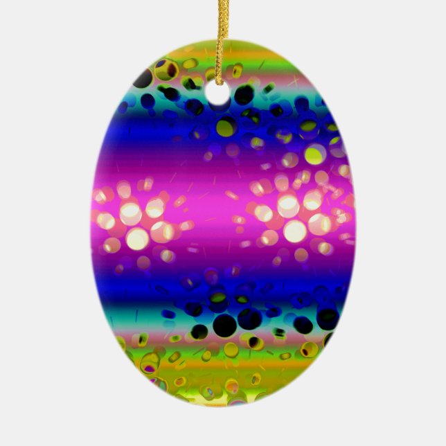 Colourful Abstract Pattern Ceramic Ornament (Front)