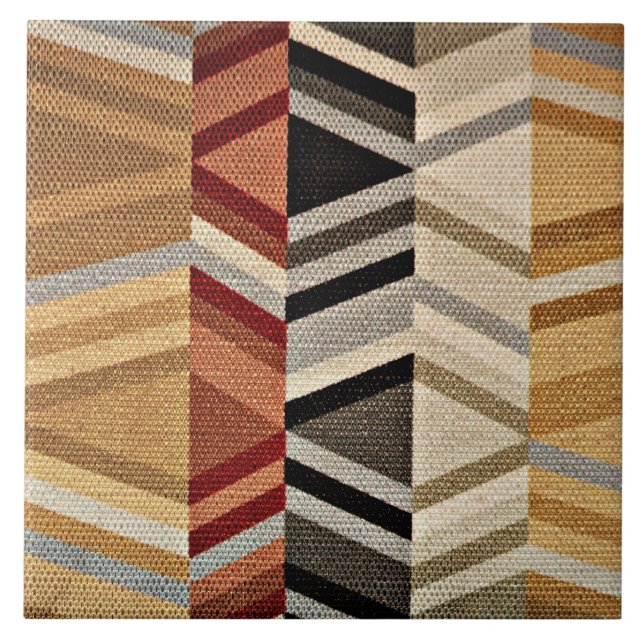 Colourful Abstract Pattern Ceramic Tile (Front)