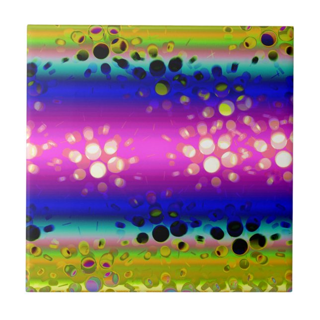 Colourful Abstract Pattern Ceramic Tile (Front)