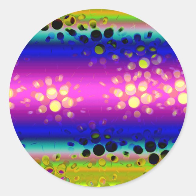 Colourful Abstract Pattern Classic Round Sticker (Front)