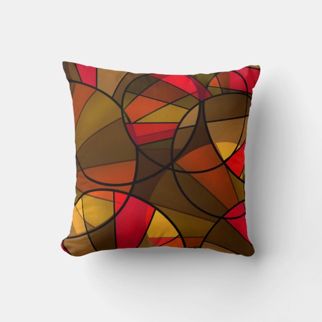 Colourful abstract pattern cushion (Front)