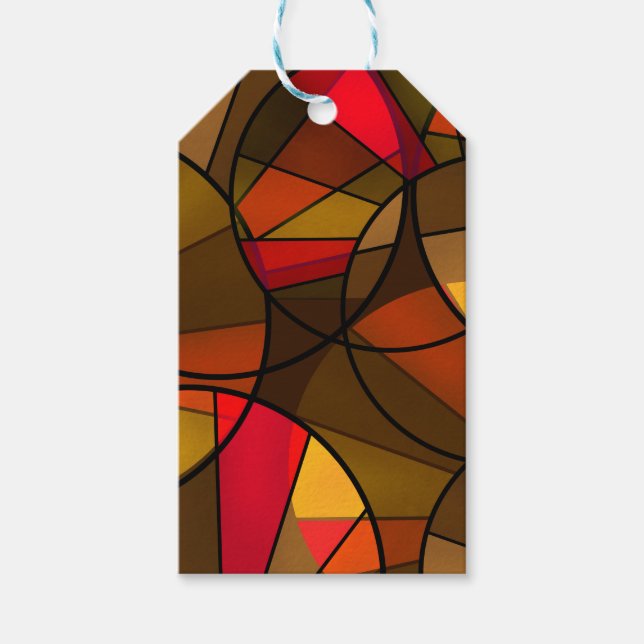 Colourful abstract pattern gift tags (Front)