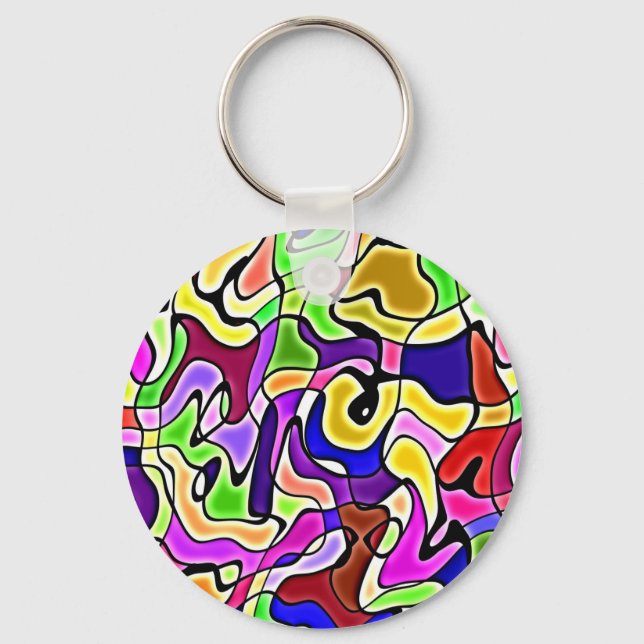 colourful abstract pattern Keychain (Front)