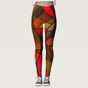 Colourful abstract pattern leggings