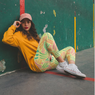 Colourful abstract pattern leggings