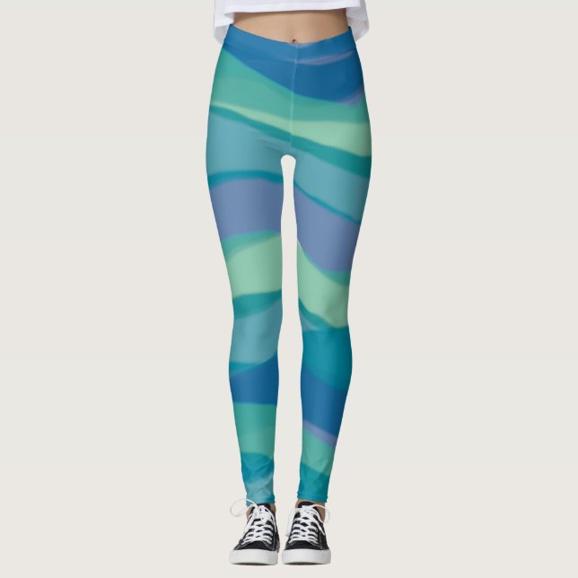 Colourful Abstract Pattern Leggings (Front)