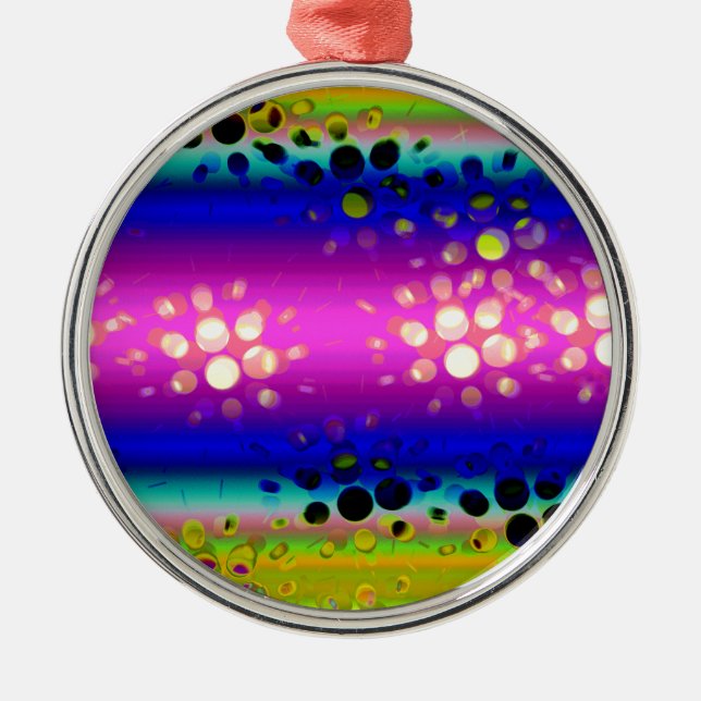 Colourful Abstract Pattern Metal Ornament (Front)