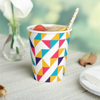 Colourful Abstract Pattern Paper Cups