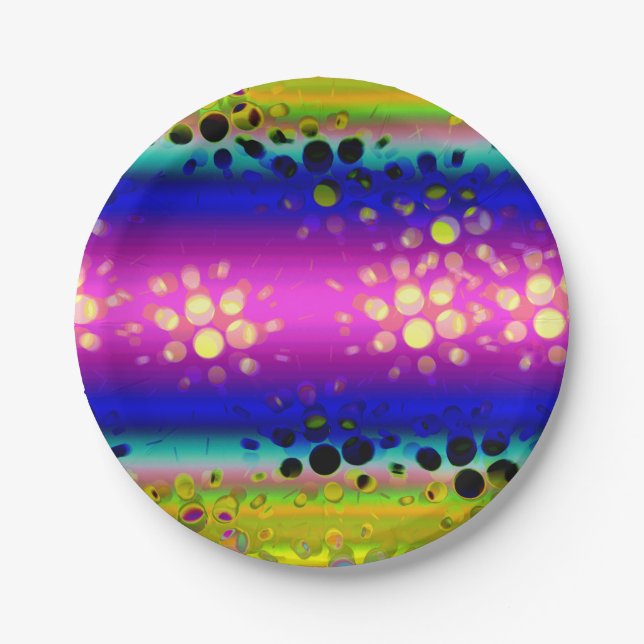 Colourful Abstract Pattern Paper Plate (Front)