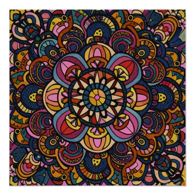 Colourful Abstract Pattern Poster (Front)