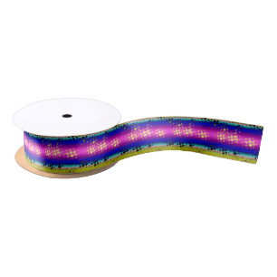 Colourful Abstract Pattern Satin Ribbon