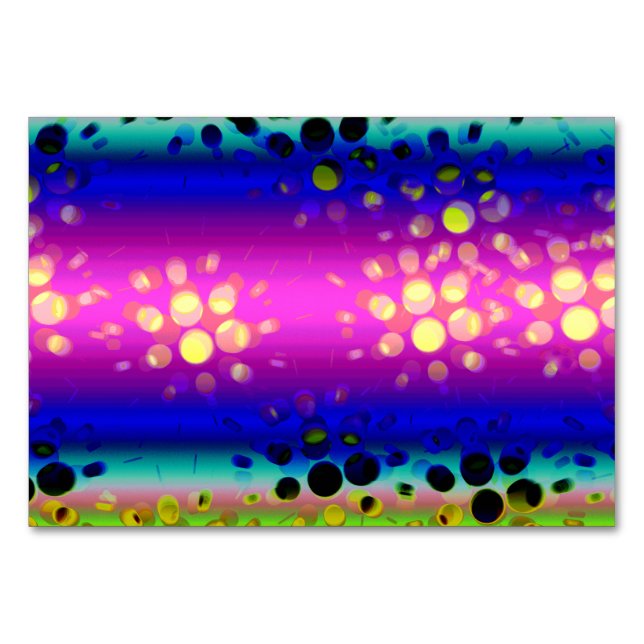 Colourful Abstract Pattern Table Number (Front)