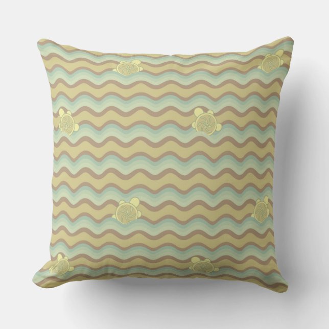 colourful abstract pattern, waves cushion (Front)