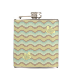 colourful abstract pattern, waves hip flask
