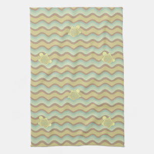 colourful abstract pattern, waves tea towel