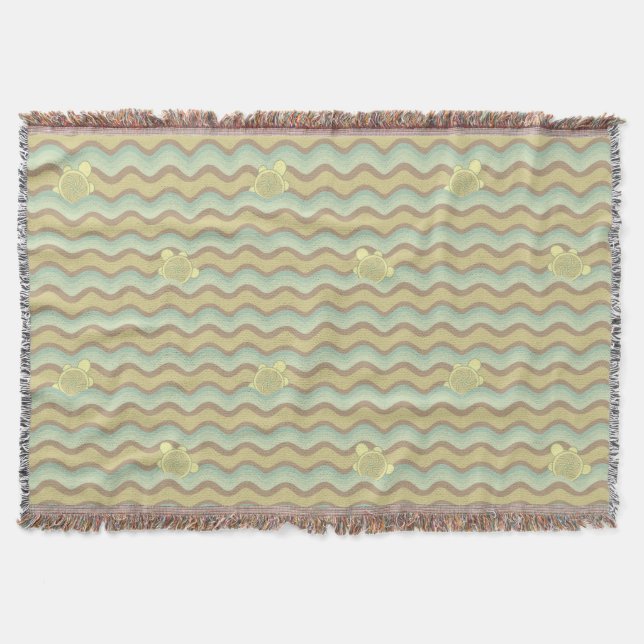 colourful abstract pattern, waves throw blanket (Front)