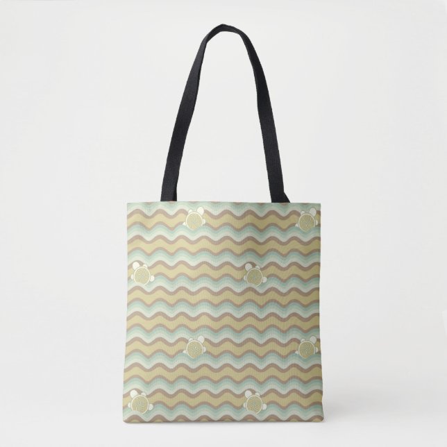 colourful abstract pattern, waves tote bag (Front)