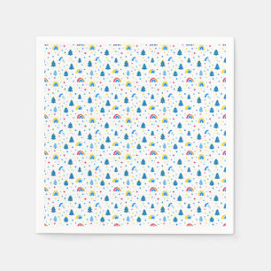 Colourful Abstract Pattern with Trees and Rainbows Napkin