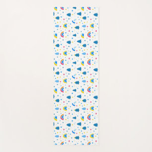 Colourful Abstract Pattern with Trees and Rainbows Yoga Mat