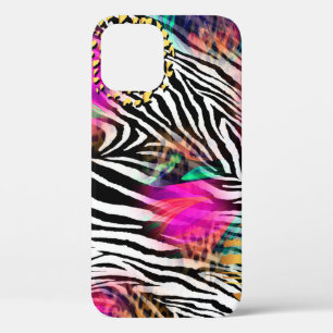Colourful abstract pattern with zebra textureabstr iPhone 12 case