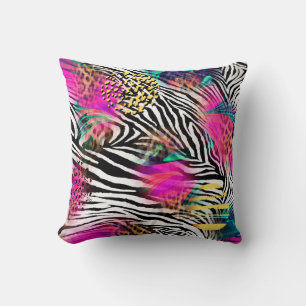 Colourful abstract pattern with zebra textureabstr cushion