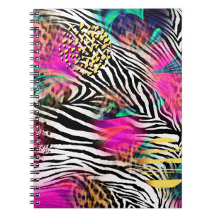 Colourful abstract pattern with zebra textureabstr notebook