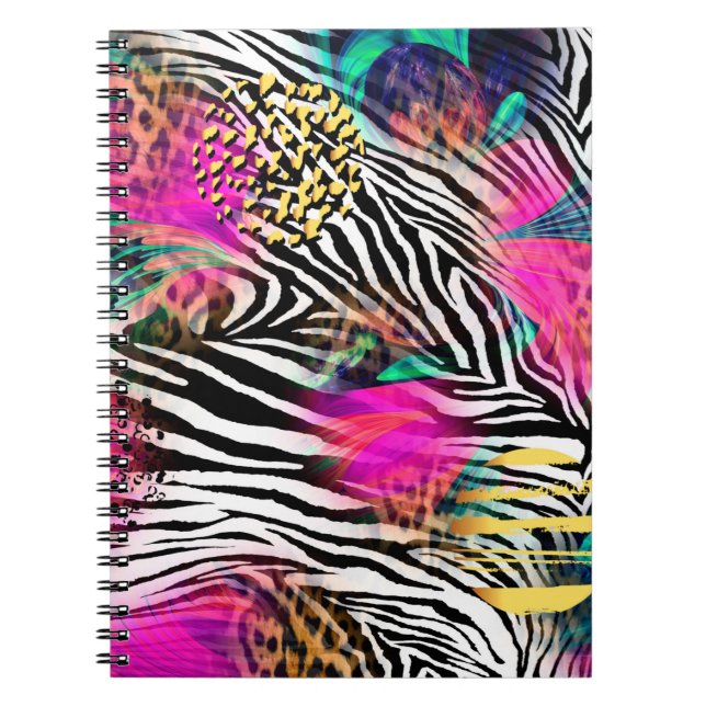 Colourful abstract pattern with zebra textureabstr notebook (Front)