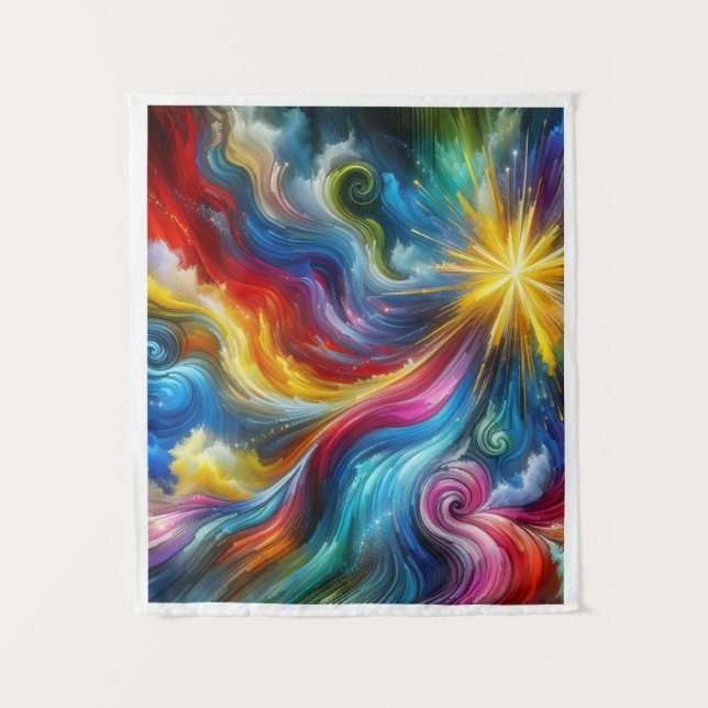 Colourful Abstract Patterned Tapestry (Front)