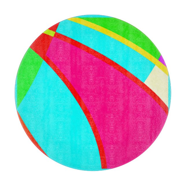 Colourful Abstract Patterns Art Cutting Board (Front)