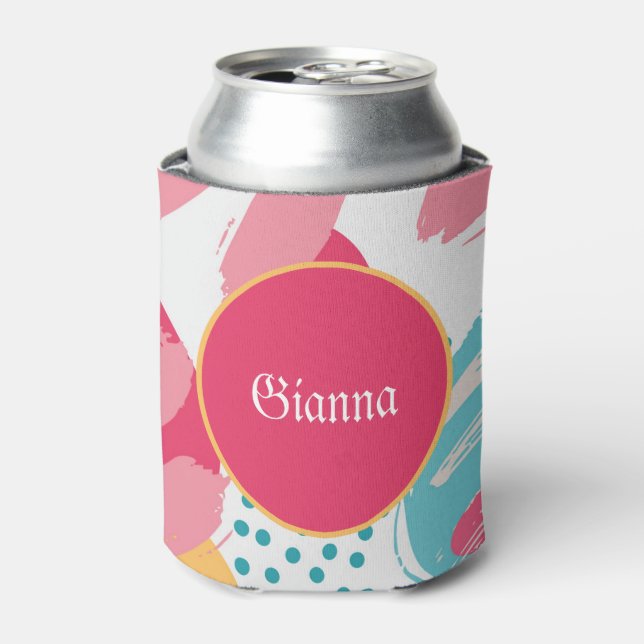 Colourful Abstract Personalised Can Cooler (Can Front)