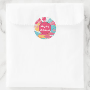 Colourful Abstract Personalised Classic Round Sticker