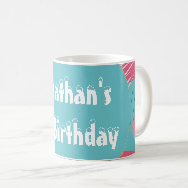 Colourful Abstract Personalised Coffee Mug (Front Right)
