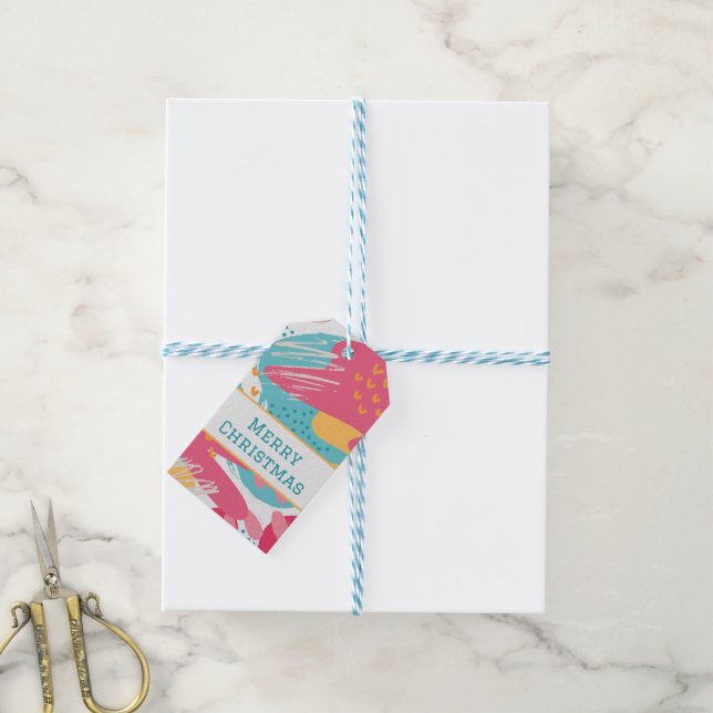 Colourful Abstract Personalised Gift Tag (With Twine)