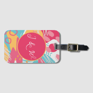 Colourful Abstract Personalised Luggage Tag