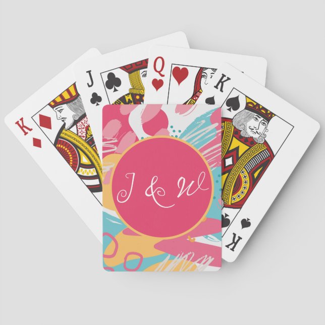 Colourful Abstract Personalised Playing Cards (Back)