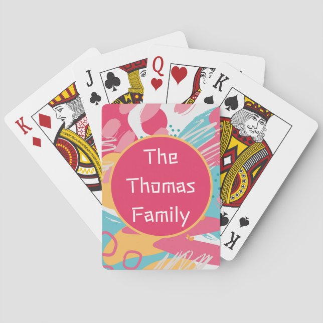 Colourful Abstract Personalised Playing Cards (Back)