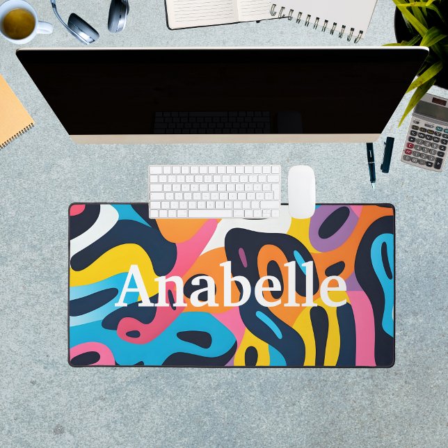 Colourful Abstract Personalised XXL Computer Desk Mat (Colorful Abstract Personalized XXL Computer Desk Mat)