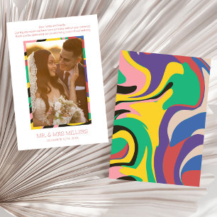 Colourful Abstract Photo Modern  Thank You Card